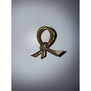 Vintage Castlecliff‎ Textured Gold Tone Double Bow Modernist Pin Brooch
